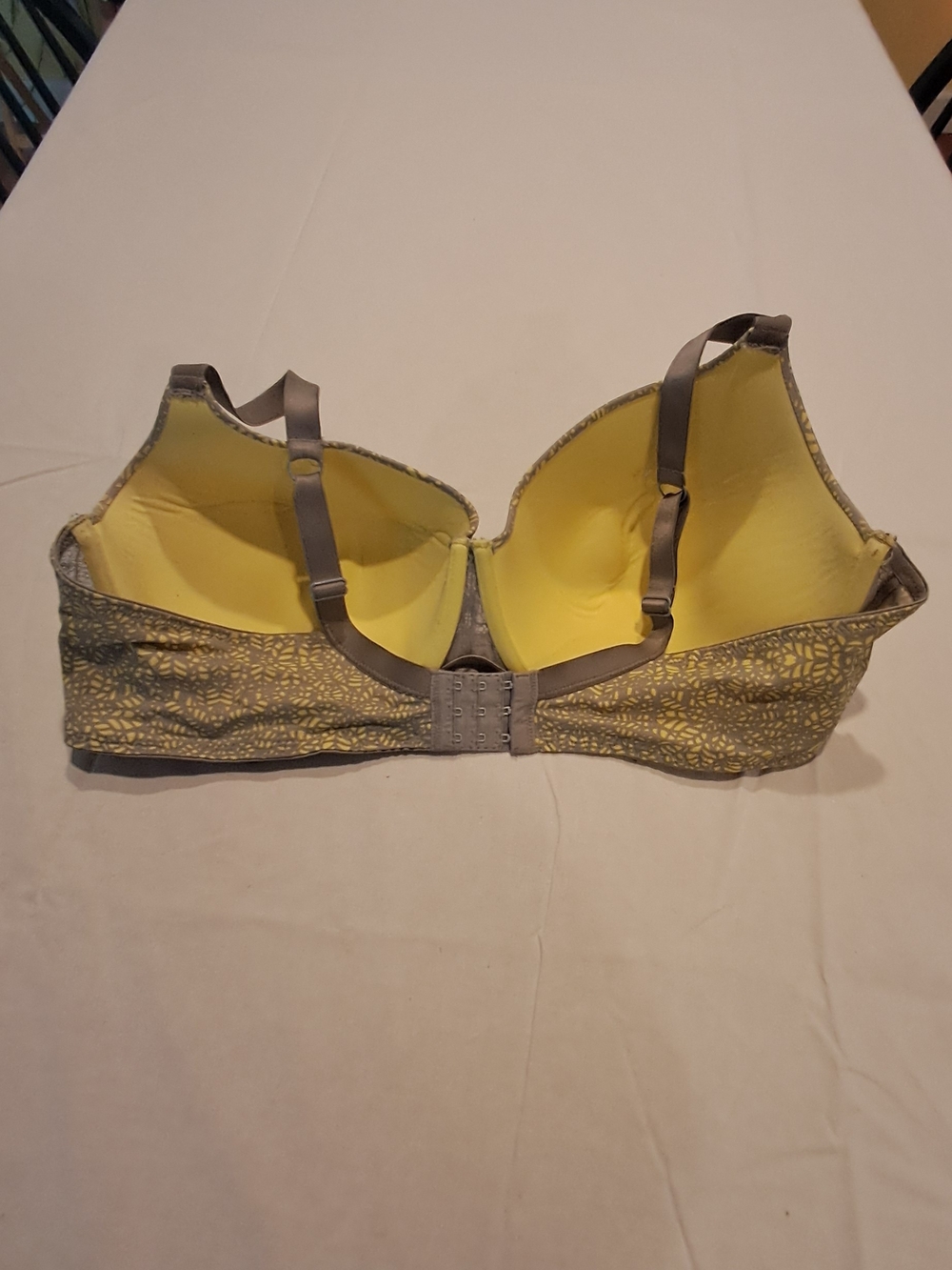 Dreamfit Women's Padded Lace Underwire‎ Bra - Gray & Yellow Size 44DD - Picture 2 of 2
